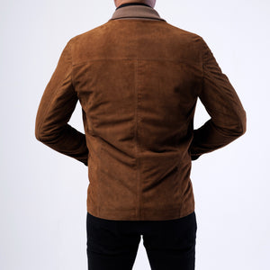 Goat Suede Shawl Collar Cardigan