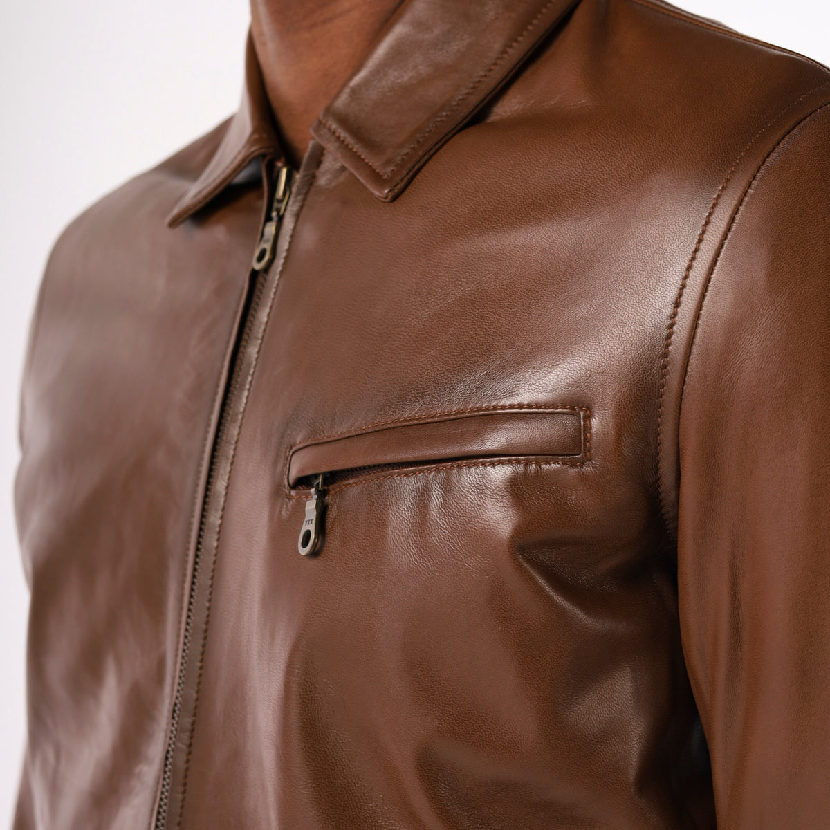 Lambskin Classic Collar Leather Jacket