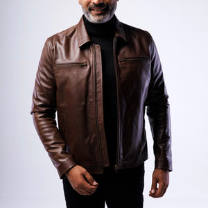 COW LEATHER BLOUSON BIKER JACKET