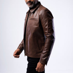 COW LEATHER BLOUSON BIKER JACKET