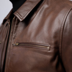 COW LEATHER BLOUSON JACKET