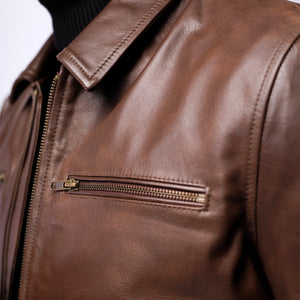 COW LEATHER BLOUSON BIKER JACKET