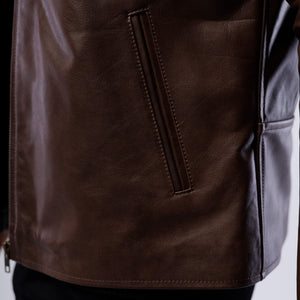 COW LEATHER BLOUSON JACKET