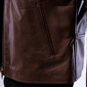 COW LEATHER BLOUSON BIKER JACKET