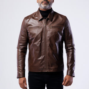 COW LEATHER BLOUSON JACKET