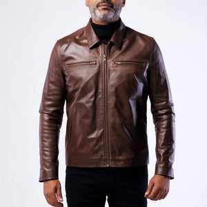 COW LEATHER BLOUSON BIKER JACKET