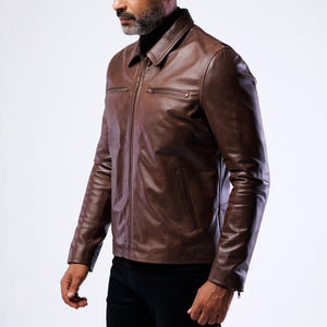 COW LEATHER BLOUSON BIKER JACKET