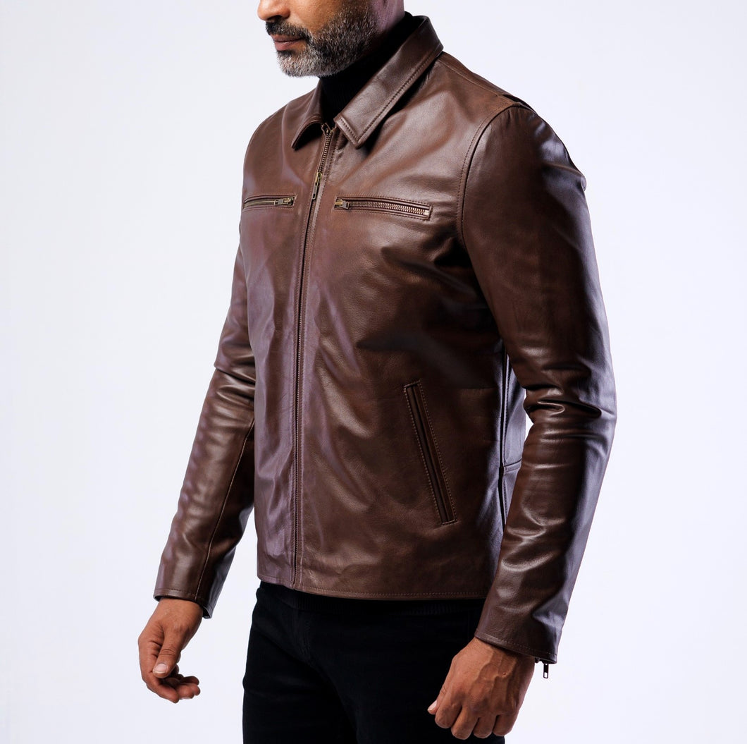 COWSKIN BLOUSON BIKER JACKET