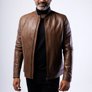 LAMB LEATHER RACER JACKET