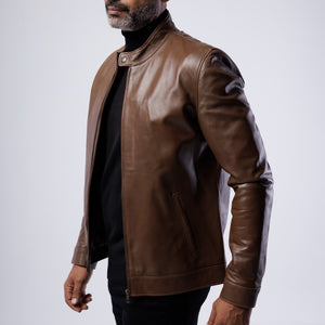 LAMB LEATHER RACER JACKET