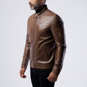 LAMB LEATHER RACER JACKET