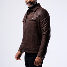 Load image into Gallery viewer, LAMB LEATHER RUGGED TRUCKER JACKET
