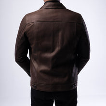 Load image into Gallery viewer, LAMB LEATHER RUGGED TRUCKER JACKET
