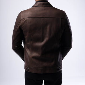 LAMB LEATHER RUGGED TRUCKER JACKET