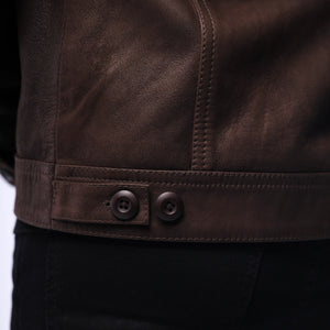 LAMB LEATHER RUGGED TRUCKER JACKET