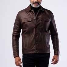 Load image into Gallery viewer, LAMB LEATHER RUGGED TRUCKER JACKET
