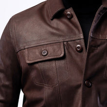 Load image into Gallery viewer, Lambskin Rugged Trucker Jacket
