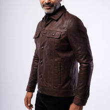 Load image into Gallery viewer, LAMB LEATHER RUGGED TRUCKER JACKET
