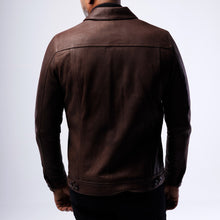 Load image into Gallery viewer, LAMB LEATHER RUGGED TRUCKER JACKET
