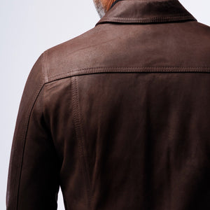 LAMB LEATHER RUGGED TRUCKER JACKET