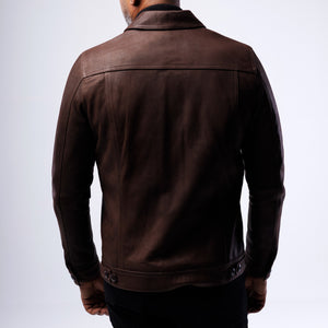 LAMB LEATHER RUGGED TRUCKER JACKET