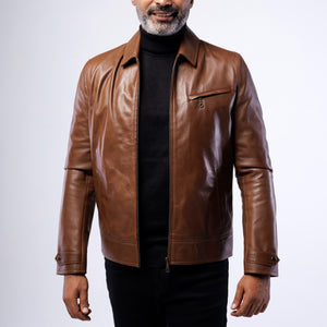 LAMB LEATHER CLASSIC COLLAR JACKET