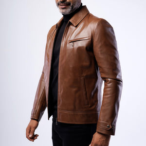 LAMB LEATHER CLASSIC COLLAR JACKET