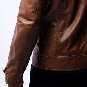 LAMB LEATHER CLASSIC COLLAR JACKET