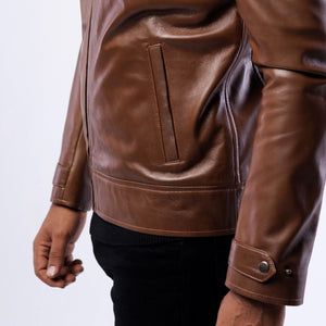 LAMB LEATHER CLASSIC COLLAR JACKET