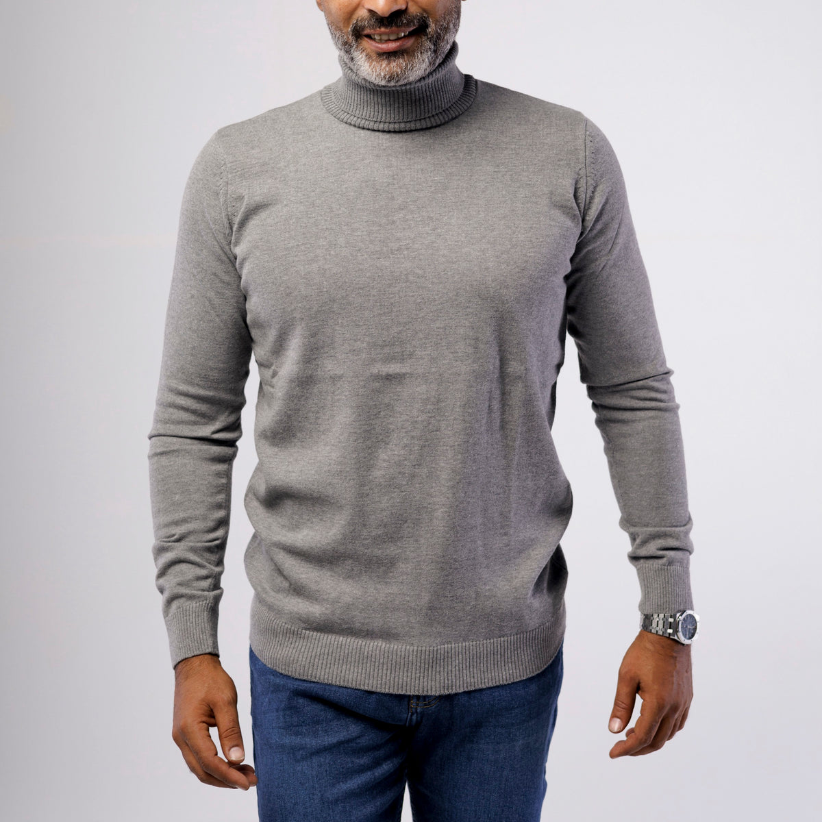 100% Cotton Knitted Single-Layer Turtleneck Sweater