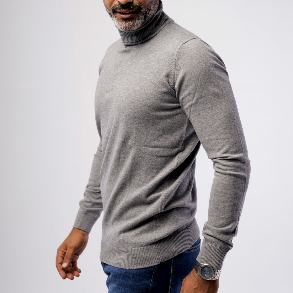 100% Cotton Knitted Single-Layer Turtleneck Sweater