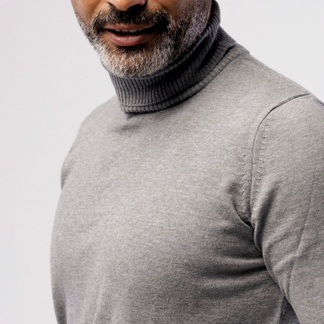 100% Cotton Knitted Single-Layer Turtleneck Sweater