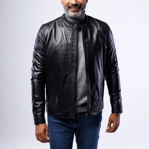 LAMB LEATHER RACER JACKET