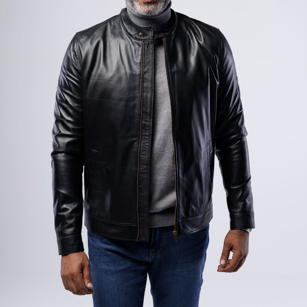 LAMB LEATHER RACER JACKET