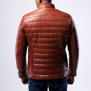 LAMB LEATHER PUFFER JACKET