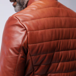 LAMB LEATHER PUFFER JACKET