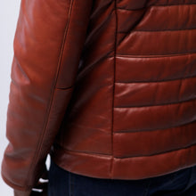 Load image into Gallery viewer, LAMB LEATHER PUFFER JACKET
