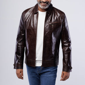 LAMB LEATHER CLASSIC COLLAR JACKET