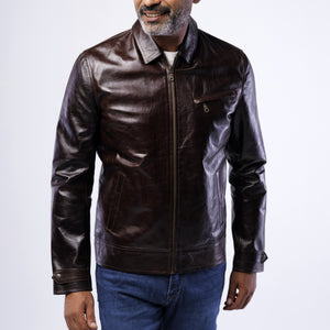 LAMB LEATHER CLASSIC COLLAR JACKET