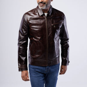 LAMB LEATHER CLASSIC COLLAR JACKET