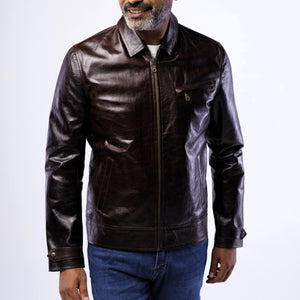 LAMB LEATHER CLASSIC COLLAR JACKET