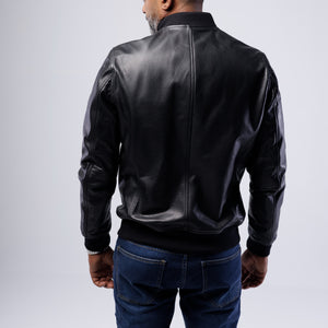 COW LEATHER BOMBER JACKET