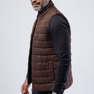 Goat Suede Puffer Vest