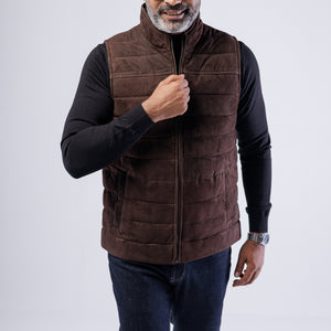 Goat Suede Puffer Vest