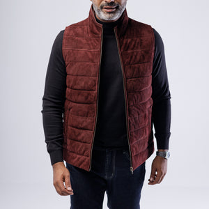 Goat Suede Puffer Vest