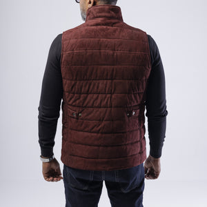 Goat Suede Puffer Vest