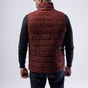 Goat Suede Puffer Vest