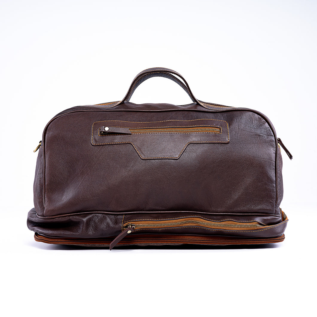 Calf Leather Duffle Bag - Brown