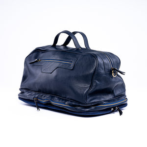 Calf Leather Duffle Bag - Navy