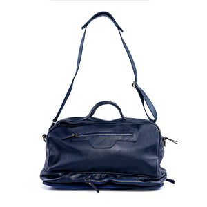 Calf Leather Duffle Bag - Navy